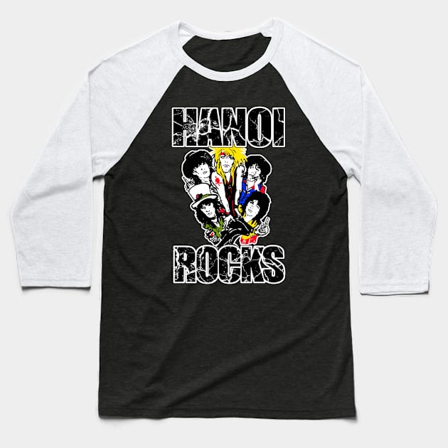 hanoi rocks Baseball T-Shirt by gorgeouspot